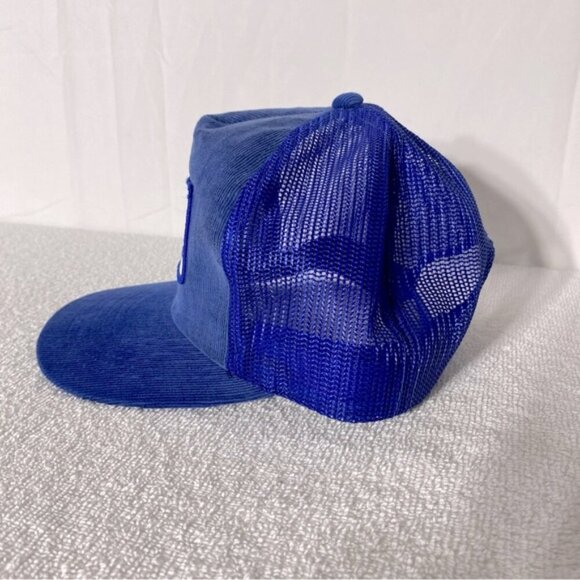 Vintage Blue Corduroy Norcen Energy Resources Mesh Back Snap Back Trucker Hat - Picture 2 of 10